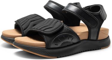 Сандалі жіночі Dream Pairs трекінгові, спортивні, дихаючі для піших прогулянок (39 EU, чорно-коричневі)