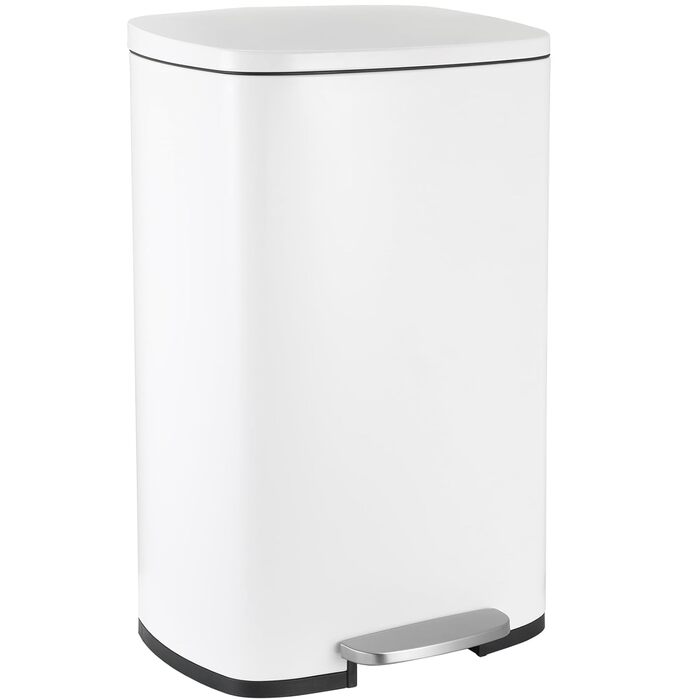 Відро для сміття LIFERUN 30л з кришкою, з м'яким закриттям, сталеве, з внутрішнім відром, для кухні, ванної кімнати, офісу