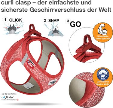 Шлейка для собак Merino curi Casp Back (2XS, Червоний)