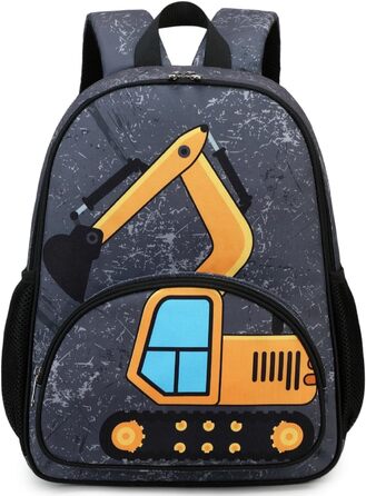 LOIDOU Рюкзак для хлопчика, рюкзак для дитячого садка, шкільний рюкзак 38 см, 3-8 років (Темно-сірий)