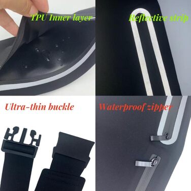 Пояс для бігу з водонепроникним, регульованим, еластичним ремінцем, кишеня, стійка до поту, для телефонів та різних розмірів талії, велика місткість, біг, тренування, на відкритому повітрі (Рожевий)