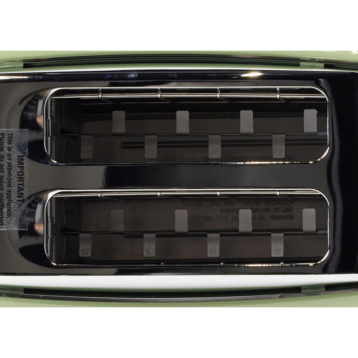 Тостер De'Longhi Icona Vintage CTOV 2103.GR Olive Green – 2 слоти, підставка для булок, 6 рівнів підсмажування, функція підігріву та розморожування, з нержавіючої сталі, ретро-дизайн