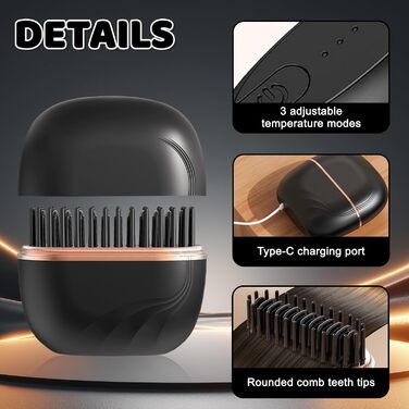 Міні випрямляч для волосся та бороди бездротовий, 160-200°C, 3 температурні режими, M5