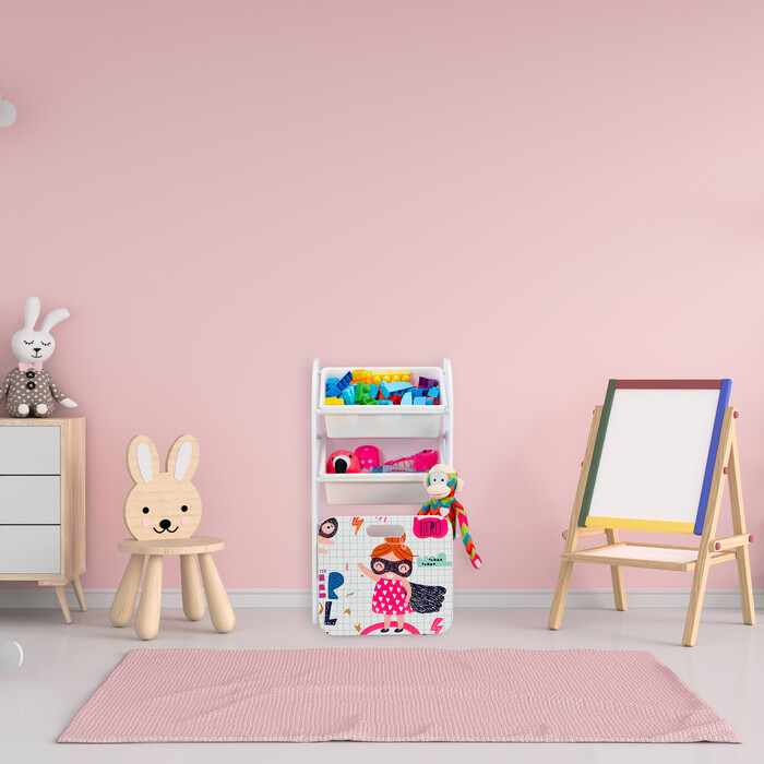 Relaxdays Narrow Children's Shelf with Heroine Motif