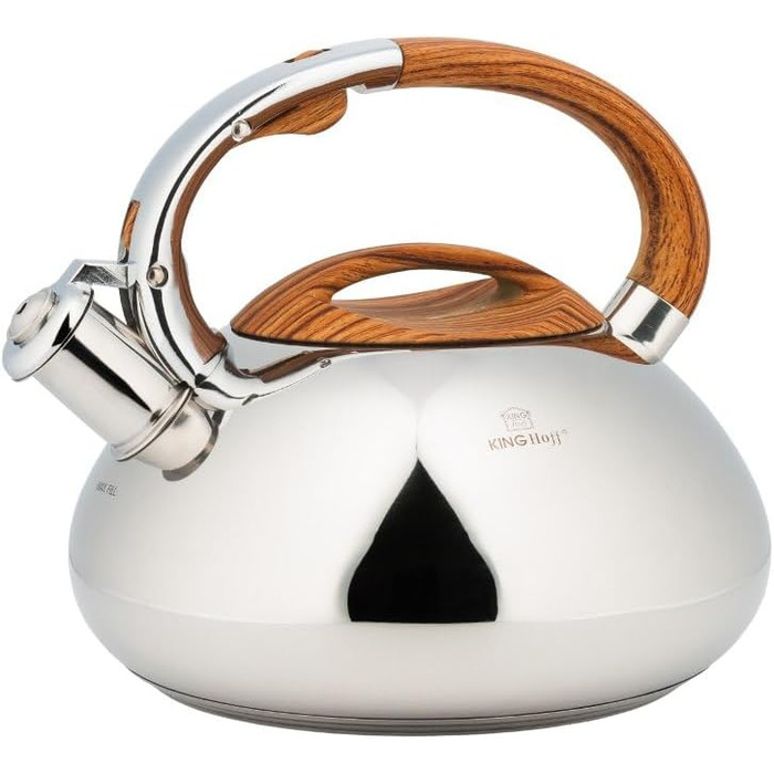 Чайник швейцарський Kinghoff/Klausberg 3274 7077 з нержавіючої сталі, 3л, Induktion, з свистком, сріблястий