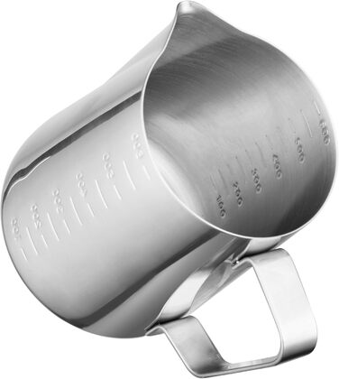 CURTA Milk Can, Milk Frothing Pitcher, Milk for Art, Silver Milk Pitcher, 600 Stainless Steel Milk Pitcher