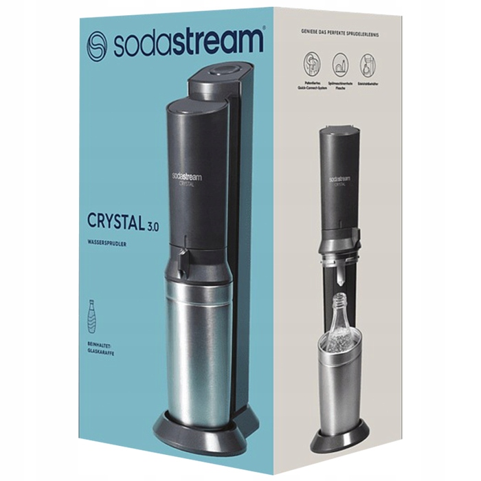 Сифон для газування води SodaStream Crystal 3.0, сріблястий, з балоном CO2