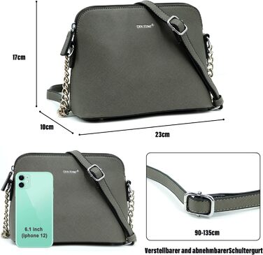 Сумка жіноча TANTOMI через плече: елегантна клатч на ланцюжку сірого кольору для вечірки