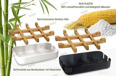 Набір для миття рук: мильниця з бамбука та кукурудзяного крохмалю + 2 мішечки для мила