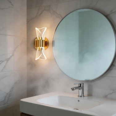 Золотий настінний LED-світильник (бра) з функцією диммування