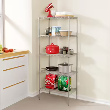 BestOffice 5-Tier Chrome Wire Shelving Unit