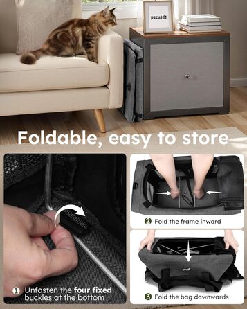 Транспортна сумка для котів Pecute Katzentasche - переноска для котів та маленьких собак, 47 x 33 x 30 см, сіра