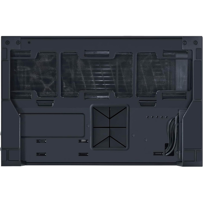 Корпус Lian Li O11 Dynamic Mini V2 Flow: компактний ATX Midi-Tower з двокамерним дизайном, скляною панеллю та модульною конструкцією. 5 вентиляторів встановлено. Чорний колір.