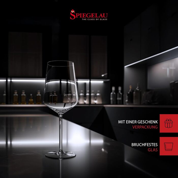 Spiegelau 2-Piece Universal Wine Glasses Set, 550 ml, Definition, 1350161, Crystal Glasses for Red and White Wine, Dishwasher Safe