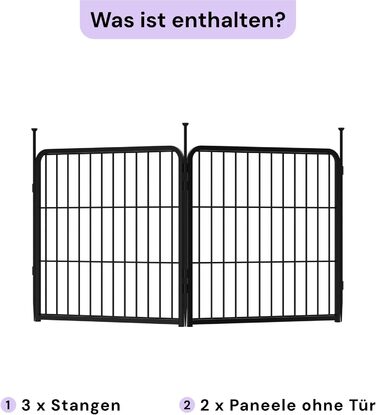 Вольєр для цуценят SunsGrove 60см, чорний, 2 частини, міцний, антикорозійний, без інструментів