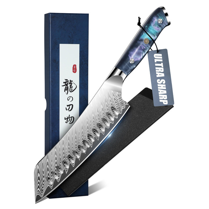 Нож Santoku Dragon Riot - професійний кухонний ніж з ручкою з харчу, з піхвою