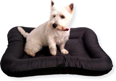 Ліжко для собак середніх розмірів 4L Textil KLEO, водонепроникне, знімний чохол, 90x70 см (темно-зелене)