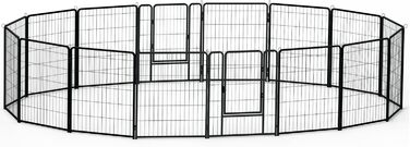 Набір вольєрів для собак Subtlety з дверима та ґрунтовими анкерами. Розкладний вольєр для собак, захисний загін для цуценят, портативний вольєр для тварин для саду, кемпінгу (16 шт.)