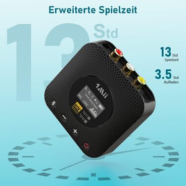 1Mii B06HD Bluetooth 5.1 Аудіоприймач: HiFi, aptX HD, Low Latency, 3.5mm/Cinch, 15 годин роботи