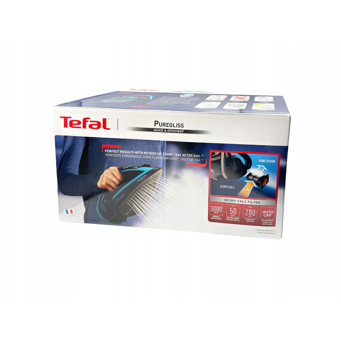 Парова праска Tefal Puregliss FV8066 Durilium AirGlide Autoclean, 280 г/хв