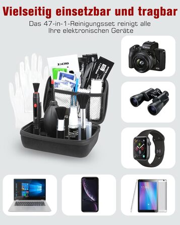 Набір для чищення камери: 14 шт. для об'єктивів DSLR, мобільних телефонів, лінз, фільтрів. Ракета-дувачка, Lenspen, пензлик, мікрофібра, щітка для об'єктивів