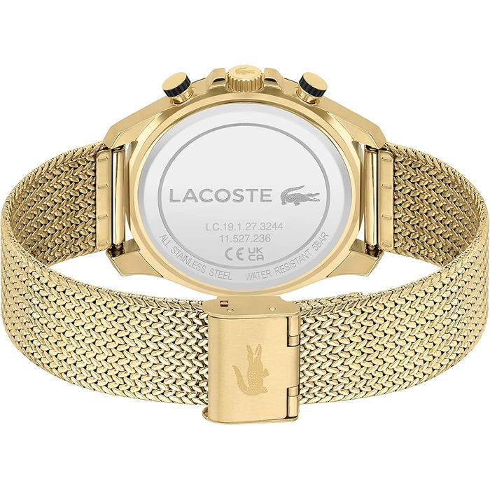Годинник чоловічий Lacoste Neo Heritage Chronograph Quartz з браслетом (Золотий)
