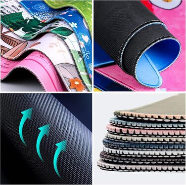 Килимок для миші Moon Mushroom XXL 80x40 см - Чорний, для геймінгу та офісу