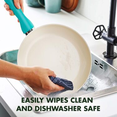 Набір сковорідок Greenpan Rio, керамічне покриття, антипригарні, 17.8 см, 24.1 см, 27.9 см, без PFAS, придатні для миття в посудомийній машині, бірюзові