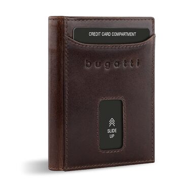 Гаманець Bugatti Secure Slim Mini з RFID-захистом, шкіряний, коричневий