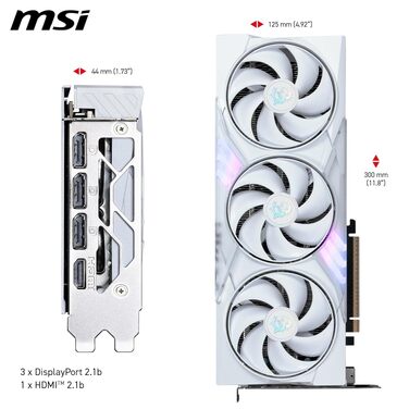 Відеокарта MSI GeForce RTX 5060 Ti Gaming Trio OC White 16GB GDDR7, PCIe 5.0, 2647 MHz