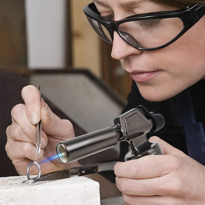 Професійний газовий пальник Sondiko SW-801 Pro для паяння та зварювання, з регулюванням полум'я та вітростійкістю (без бутану)