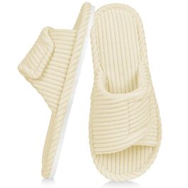 Жіночі домашні тапочки з піною-пам'яттю, теплі зимові тапочки з корду, м'які, легкі, з антиковзким покриттям, сучасні, зручні для дому та вулиці, кремово-білі, 40/41 EU