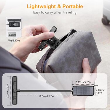 Ліхтарик для читання Gritin з USB зарядкою, 19 LED, 3 режими світла, чорний. Кліпса для книг, гнучка лампа для нічного читання