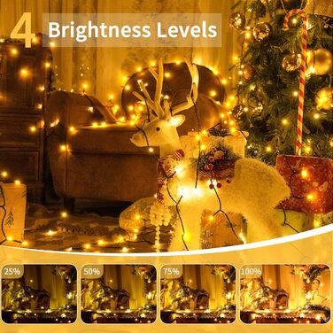 Гірлянда святкова на ялинку, для декору приміщень та вулиці - 80м, 800 LED, з пультом, таймером, вологостійка, 8 режимів, тепле біле світло, для вечірки, саду, декору на Новий Рік