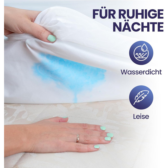 Waterproof Mattress Protector 90x200 Molton 100% Cotton, Mattress Cover with Wet Protection, Breathable, Latest Version of Bed Pad with Wet Protection - Made in EU