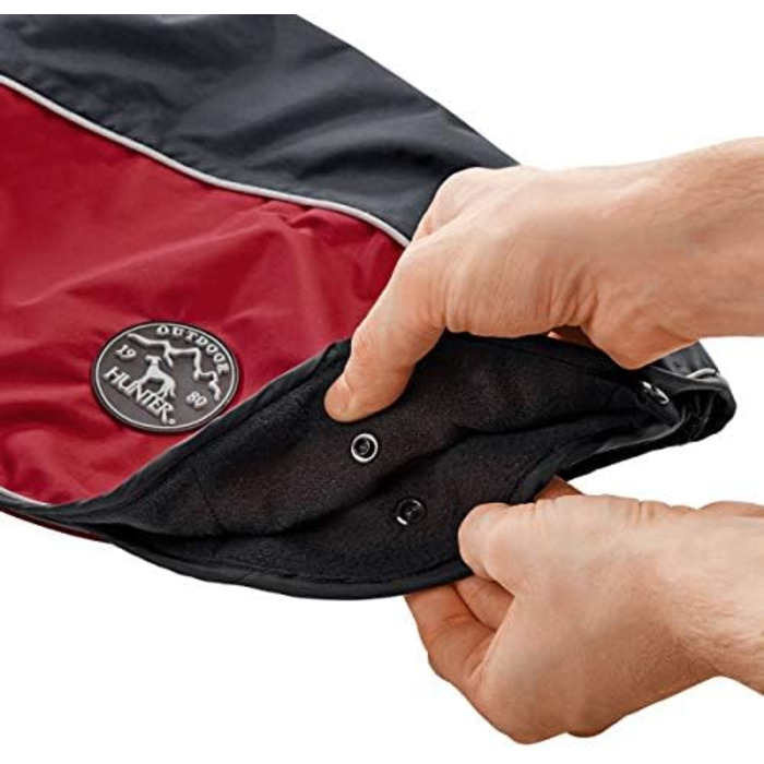 Hunter UPPSALA ALLROUNDER Dog Coat, 2-in-1, Detachable Fleece Lining, Water-Repellent, Size 50, Anthracite/Red 50 Anthracite/Red