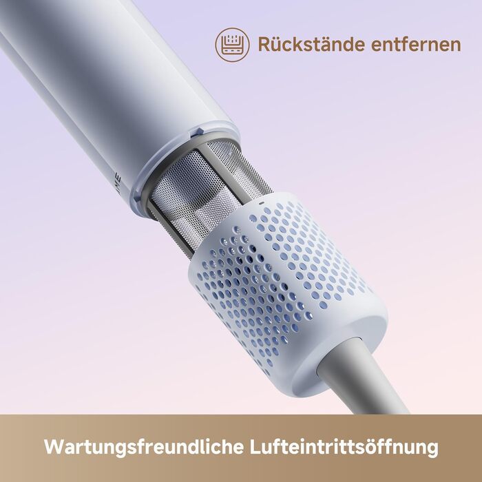 Фен DREAME Hair: Швидке сушіння, 110 000 обертів/хв, іонізація, регулювання температури та потужності, насадка-дифузор, тиха робота, білий (блакитний, міні)