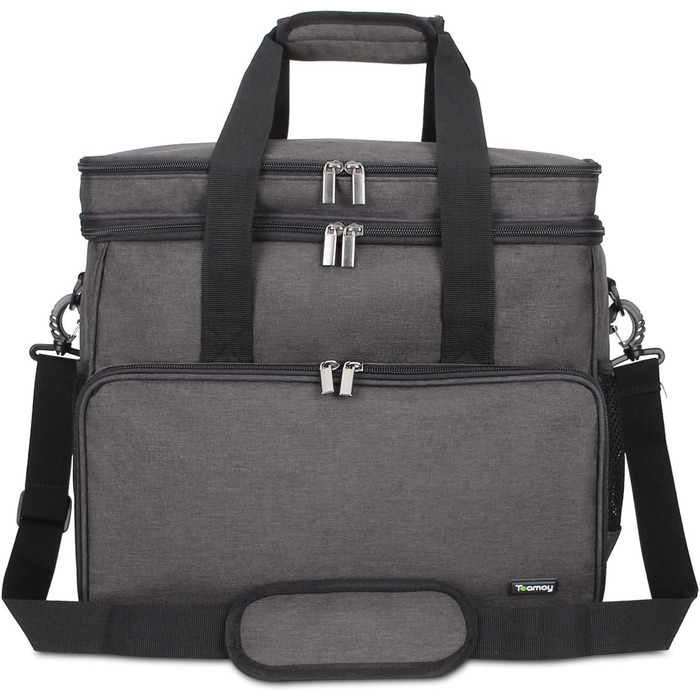 Сумка для собак Teamoy: переносна сумка для корму, ласощів, іграшок та інших речей. Ідеальна для подорожей, кемпінгу та прогулянок (Велика, чорна)