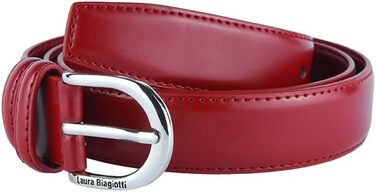 Жіночий шкіряний ремінь Biagiotti, червоний, 3 см, регульований, з подарунковою коробкою (110 см)
