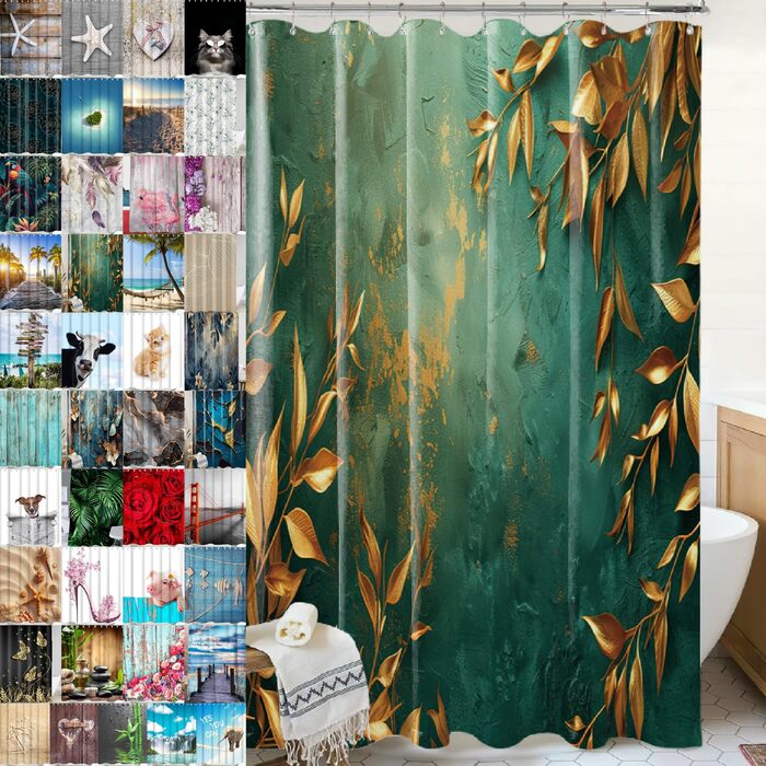 Штора для душу Sanilo Greego, водонепроникна, антигрибкова, з кільцями (12 шт.) - висока якість