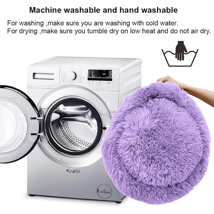 Кругле ліжко для котів та собак Nisrada, 60 см, рожеве, з неслизьким дном, для тварин, кошенят та цуценят