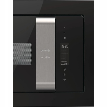 Вбудована мікрохвильова піч Gorenje BM235ORAB, 23 л, з грилем, чорне скло