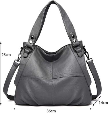 Жіноча сумка-хобо з натуральної шкіри сірого кольору | Grande by Damen