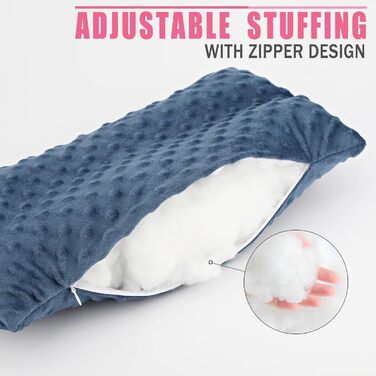 Hysterectomy Seat Belt Pillow, Hysterectomy Recovery, a Must-Have After Surgery, Belly Pillow with Ice/Heat Pack for Tummy Tuck, C-Section Recovery, Gifts, Minky Dot Denim Blue