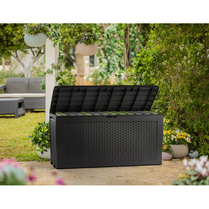 Садова скриня KETER Samoa Rattan Box 270 л, антрацит