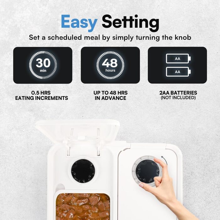 Автоматичний дозатор корму для котів та собак ALL FOR PAWS з таймером, для сухого та вологого корму, миється в посудомийній машині