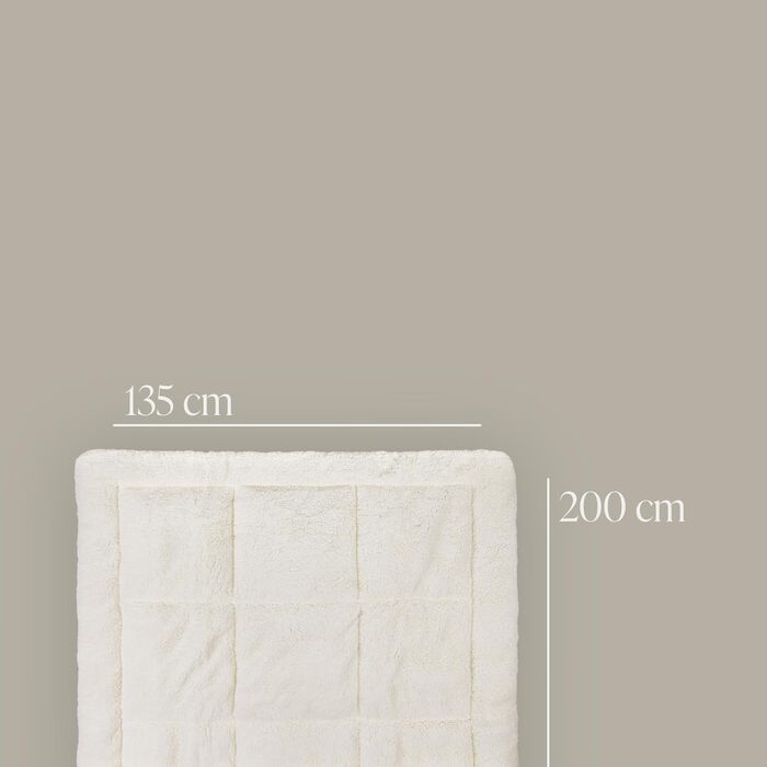Bestlivings Duvet Cover Set - 135x200cm + 40x80cm Pillow - Lamb's Wool Look - Sherpa Fleece and Microfiber Side - Quilted Duvet (1400g Polyester Filling) - Öko Tex Sherpa - 135x200 cm + 40x80 cm