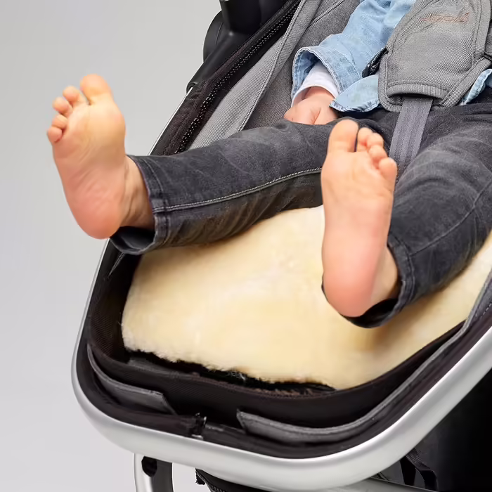 Naturally Sheepskins Kinderwagen Seat Liner made from sheepskin, seat cushion, underlay, 75cm x 30cm, ivory, breathable, universal, high-quality, warm in winter