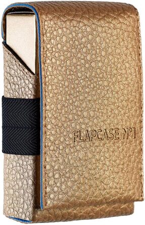 FLAPCASE No. 1 • Gold ONE • Designer cigarette case, Made in Austria, vegan leather cigarette box for 19, 20, 21 cigarette packs, regular King-Size