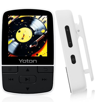 MP3-плеєр YOTON з Bluetooth 5.2, Hi-Fi звук, FM-радіо, диктофон, регулятор гучності, навушники, підтримка SD до 128 ГБ (Білий)